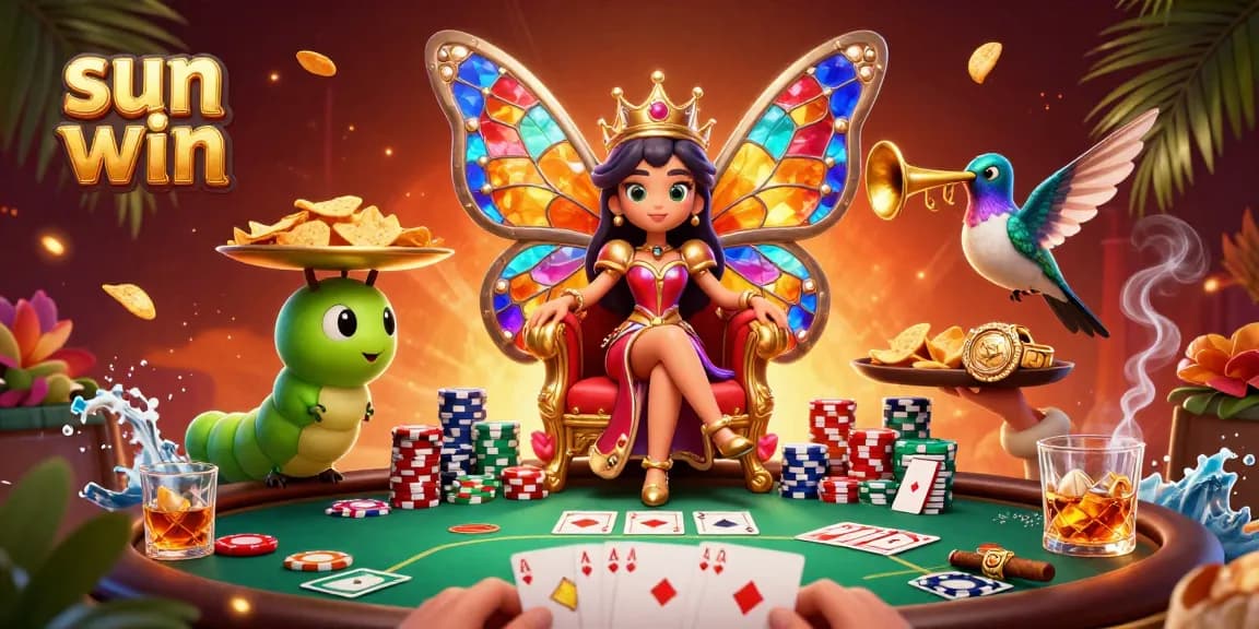 Experience the sun win magic with a vibrant casino scene filled with chips and cards.