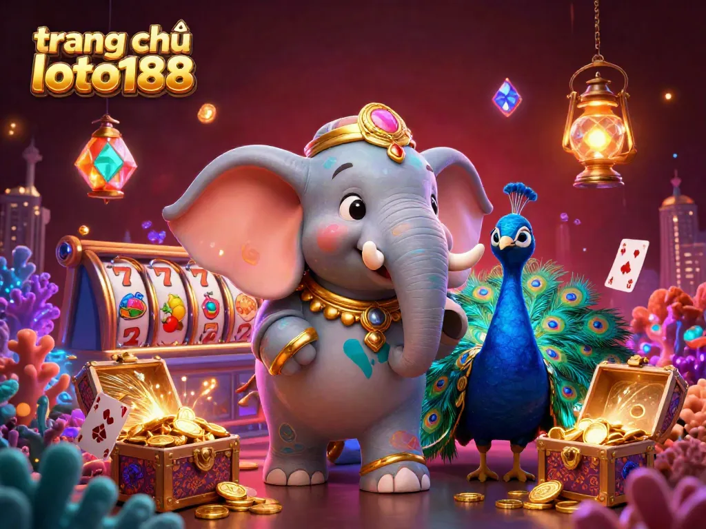 Engage in vibrant online gaming with trang chủ loto188, featuring playful cartoon characters and lively slots.